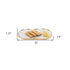 14" Glass Oval Edge Gold Leaf Platter